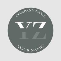 initiale yz logo lettre monogramme luxe main tiré vecteur