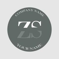 initiale zs logo lettre monogramme luxe main tiré vecteur