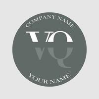 initiale vq logo lettre monogramme luxe main tiré vecteur