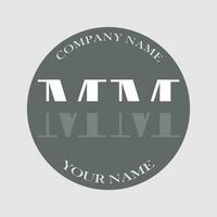 initiale mm logo lettre monogramme luxe main tiré vecteur