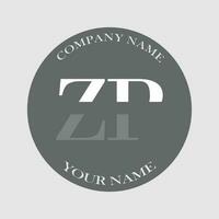 initiale zp logo lettre monogramme luxe main tiré vecteur