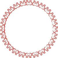 rouge motif circulaire Cadre ou rangoli élément sur blanc Contexte. vecteur
