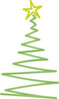 Noël arbre fabriqué par vert griffonner ligne élément. vecteur