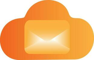 nuage l'informatique courrier icône dans Orange couleur. vecteur
