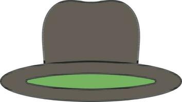 rond chapeau icône dans vert et gris couleur. vecteur