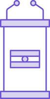 discours podium ou tribune icône dans violet et blanc couleur. vecteur