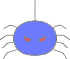 effrayant araignée icône dans bleu couleur. vecteur