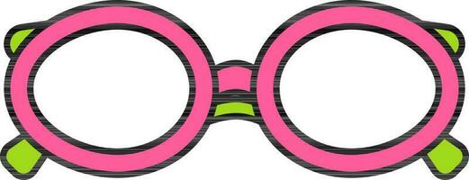 rose et vert des lunettes de protection icône dans plat style. vecteur