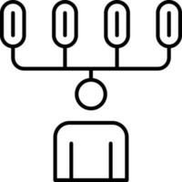 homme compétence ou compétences icône dans noir ligne art. vecteur