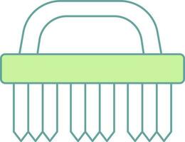 Vêtements brosse icône dans vert et blanc couleur. vecteur