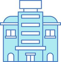 isolé Hôtel ou bâtiment icône dans bleu et blanc couleur. vecteur