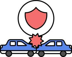 accident voiture pour véhicule Assurance coloré icône. vecteur
