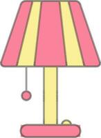 table lampe icône ou symbole dans rose et Jaune couleur. vecteur