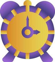 alarme l'horloge icône dans violet et Jaune couleur. vecteur