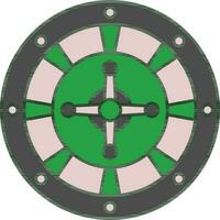 vert et rose roulette roue icône dans plat style. vecteur