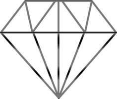 diamant icône dans noir ligne ligne art. vecteur