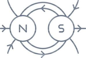 magnétisme diagramme icône dans bleu contour. vecteur