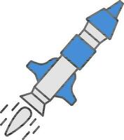 illustration de missile icône dans bleu et gris couleur. vecteur