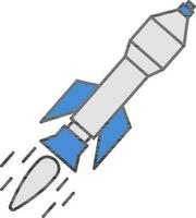 isolé missile icône dans bleu et gris Couleur plat style. vecteur