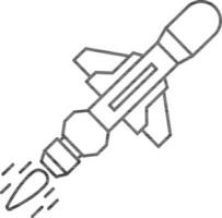 illustration de missile icône dans mince ligne art. vecteur