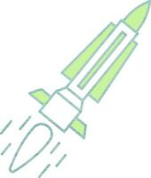 illustration de vert et blanc Couleur missile icône dans plat style. vecteur