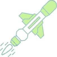 illustration de missile icône dans vert et blanc couleur. vecteur