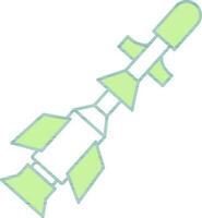 illustration de missile icône dans vert et blanc couleur. vecteur