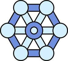 cellules ou molécule structure bleu icône. vecteur