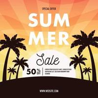 flyer de soldes d'été vecteur