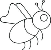 isolé abeille icône dans noir contour. vecteur