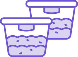 deux la glace boîte icône dans violet et blanc couleur. vecteur