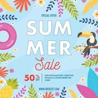 flyer de soldes d'été vecteur