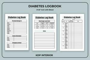 Diabète Journal livre kdp intérieur vecteur
