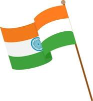 ondulé Indien drapeau élément sur blanc Contexte. vecteur