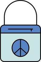 paix symbole Sac à main icône dans bleu couleur. vecteur