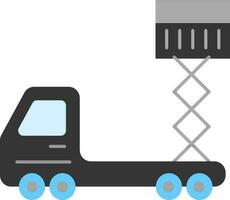 gris et bleu ciseaux ascenseur un camion icône ou symbole. vecteur