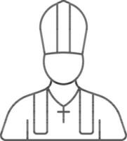 sans visage le pape dessin animé icône dans noir accident vasculaire cérébral. vecteur
