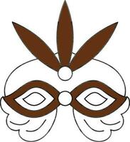 carnaval masque icône dans marron et blanc couleur. vecteur
