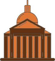 panthéon icône dans Orange et marron couleur. vecteur