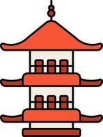 horyu ji temple icône dans Orange et blanc couleur. vecteur