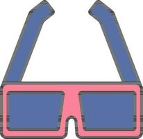 œil des lunettes icône dans bleu et rose couleur. vecteur