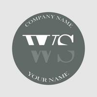 initiale ws logo lettre monogramme luxe main tiré vecteur