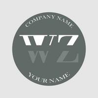 initiale wz logo lettre monogramme luxe main tiré vecteur