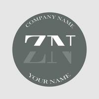 initiale zn logo lettre monogramme luxe main tiré vecteur