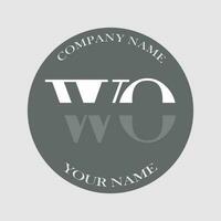 initiale wo logo lettre monogramme luxe main tiré vecteur