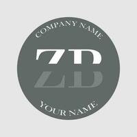 initiale zb logo lettre monogramme luxe main tiré vecteur