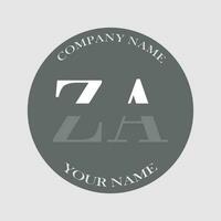 initiale za logo lettre monogramme luxe main tiré vecteur