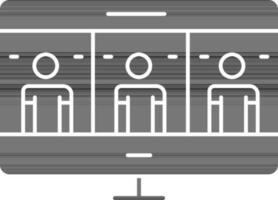 noir et blanc Couleur candidats dans moniteur icône. vecteur