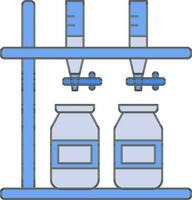 vaccin production icône dans bleu couleur. vecteur