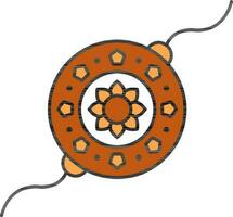 marron floral bracelet rakhi icône sur blanc Contexte. vecteur